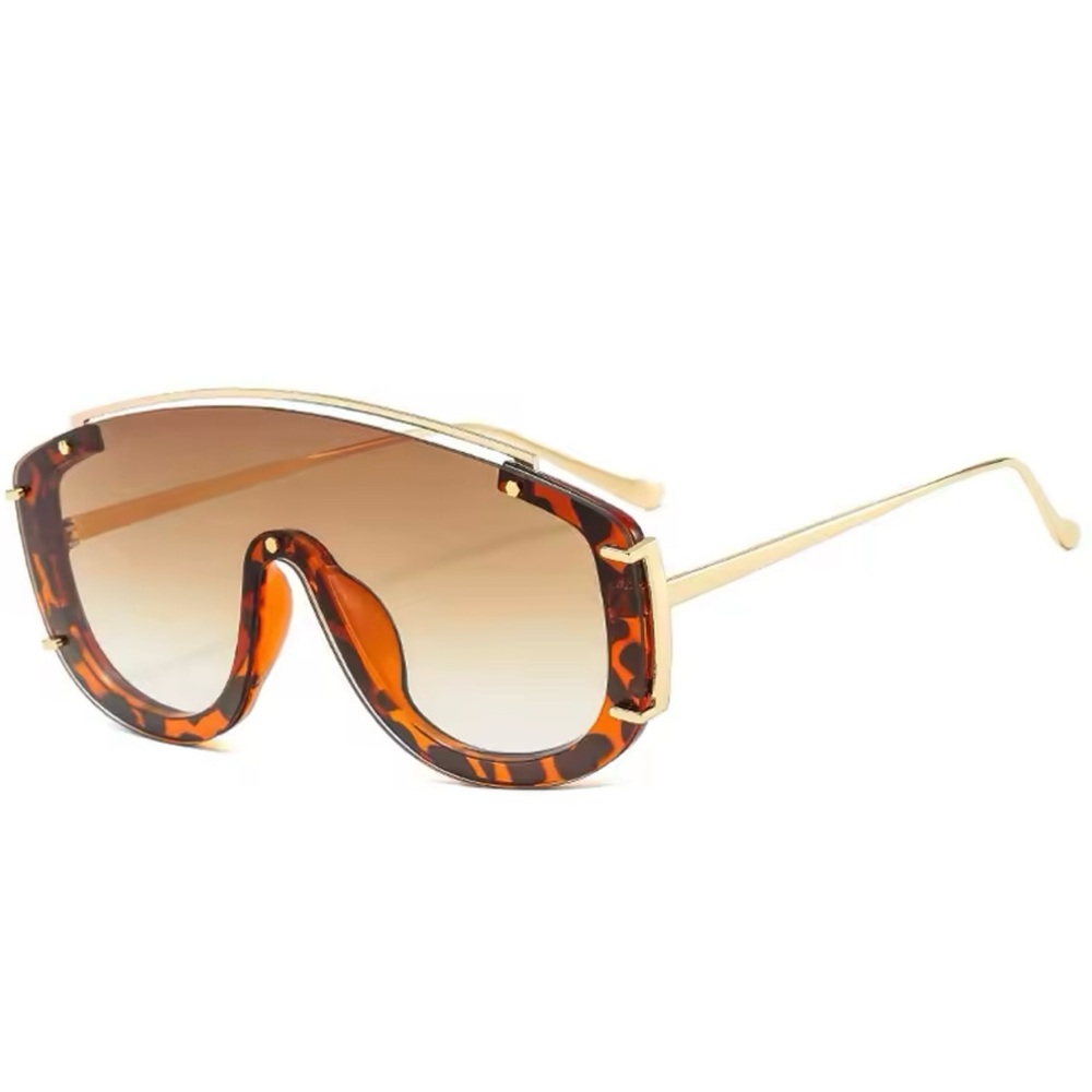 TORTOISE SHELL, LEOPARD OR ANIMAL PRINT SHIELD SHAPED SUNNIES- UV400-NEW - Picture 3 of 8